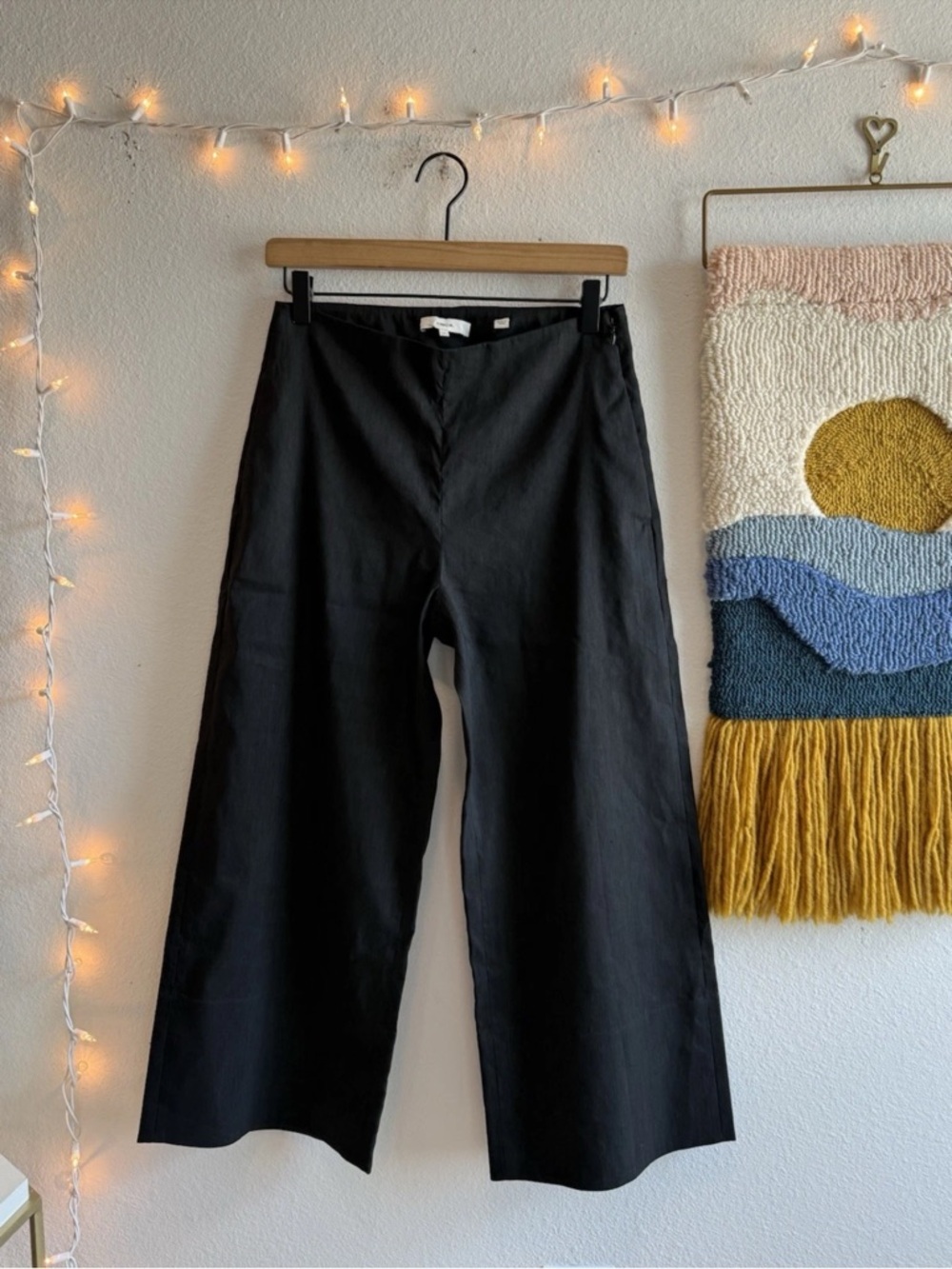 Vince Black Wide Leg Crop Pants Office Career Lagenlook Women’s Size 0